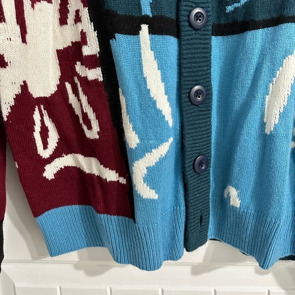 NWT Nordstrom x Christina Martinez Abstract Prints Knitted Cardigan - Picture 6 of 7